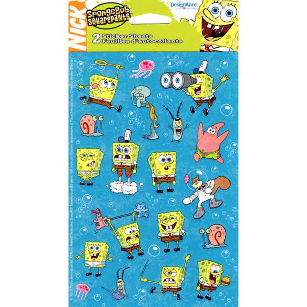DesignWare SpongeBob Squarepants Stickers 24 Stickers per pack